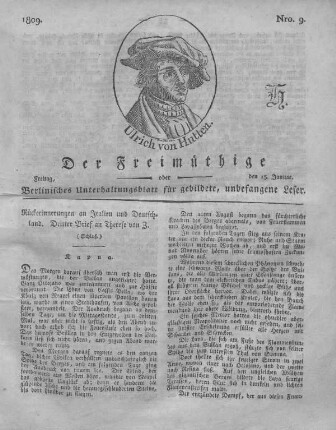 Nro. 9., Freitag, den 13. Januar 1809