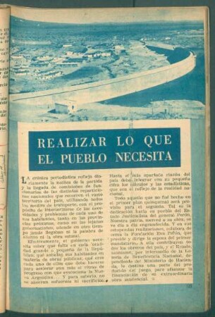 Realizar lo que el pueblo necesita