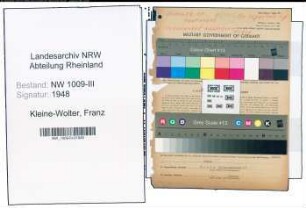 Entnazifizierung Franz Kleine-Wolter , geb. 05.07.1902 (Betriebsleiter)