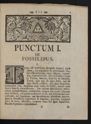 Punctum I. De Fossilibus