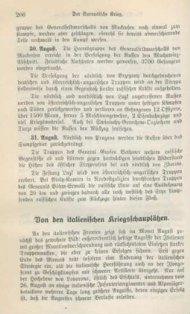 Von den italienischen Kriegsschauplätzen