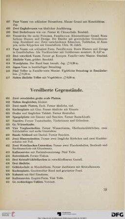 Versilberte Gegenstände (Nr. 421-444)