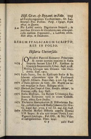 105-134, Rerum Italicarum Scriptores in Folio - Rerum Hispanicarum et Lusitanicarum Scriptores in Folio
