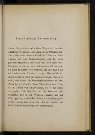 Erste Liebe und Enttäuschung