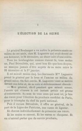 I. L'Élection de la Seine
