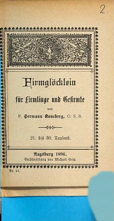 Firmglöcklein für Firmlinge und Gefirmte