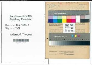 Entnazifizierung Theodor Aldenhoff , geb. 16.06.1880 (Treibriemenhersteller)