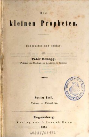 Die kleinen Propheten, 2. Nahum - Malachias