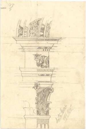 ohne Verfasserangabe; Florenz (Italien); S. Croce - Säule mit Kapitell (Teilansicht)