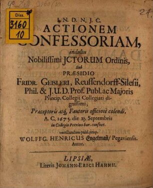 Actionem confessoriam