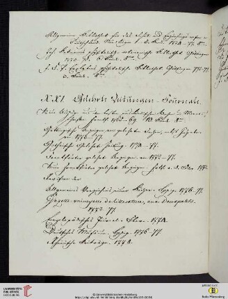 XXI. Gelehrte Zeitungen und Journale