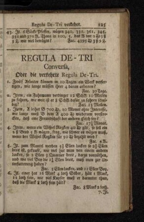 Regula De-Tri. Conversa, Oder die verkehrte Regula De-Tri.