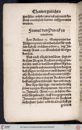 Formul den Proceß zu ernewern