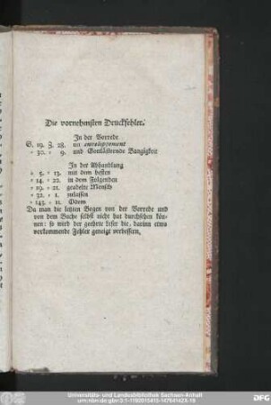 Die vornehmsten Druckfehler.