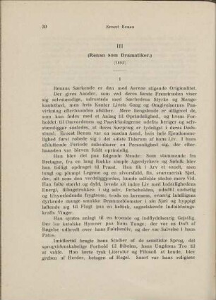 III. (Renan som Dramatiker.) (1893)