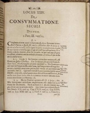 Locus XXIV. De Consummatione Seculi.