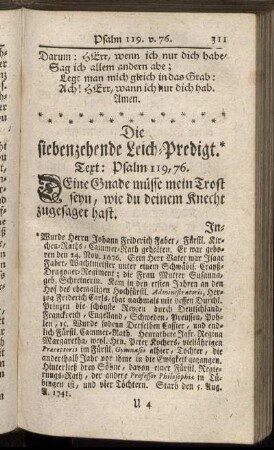 Die siebenzehende Leich-Predigt.