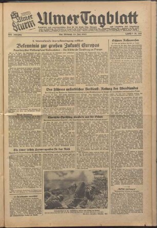 Ulmer Tagblatt : Ulmer Sturm : alleiniges Amtsblatt und parteiamtliches Blatt für den Kreis Ulm