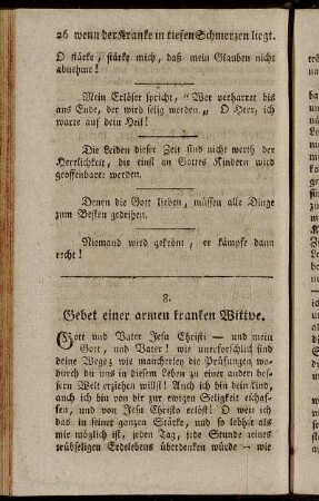 8. Gebet einer armen kranken Wittwe. - 9. Dankgebet eines Genesenen.