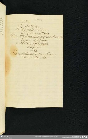[Faszikel 42: Kantate für Maria Josepha, Königin von Polen (1699-1757)]