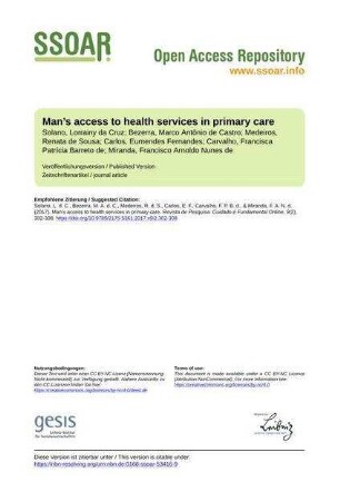 Man’s access to health services in primary care
