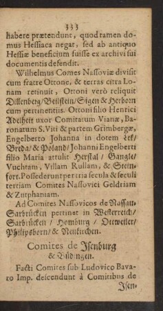 Comites de Isenburg & Büdingen.