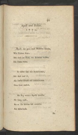 Apoll und Dafne. 1770.
