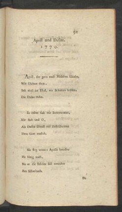 Apoll und Dafne. 1770.