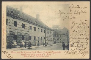 Ansichtskarte "Gruss aus der Kaserne des 1. Garde Dragoner-Regiments"