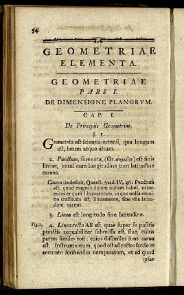 Geometriae Pars I. De Dimensione Planorum.