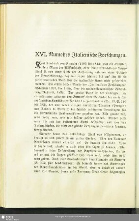 XVI. Rumohrs Italienische Forschungen