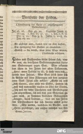 Vortheile der Leiden.
