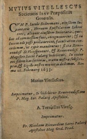 Iacobi Bidermanie Soc: Iesv Herovm Epistolae : ad Romanum Exemplar recusae
