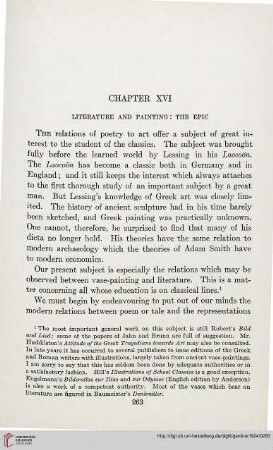 Chapter XVI: Literature and painting: The epic