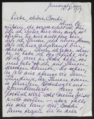 Brief von Alice Bernoulli an Margarete Hauptmann