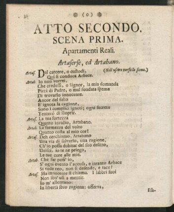 Atto Secondo = Andere Abhandlung