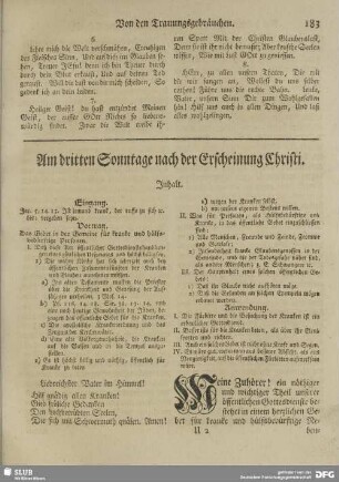 Am dritten Sonntage nach der Erscheinung Christi