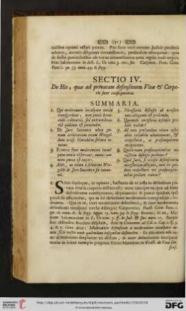 Sectio IV