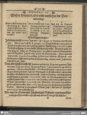 Numero 27. Woher kömmet aber und entstehet die Verenderung?