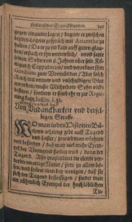 Von Undanckbarkeit und derselbigen Straffe.