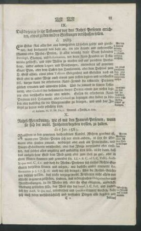 X. Rahts-Verordnung, wie es mit den Frauens-Personen, wann sie sich der weibl. Freiheiten begeben wollen, zu halten. de Jan. 1583.