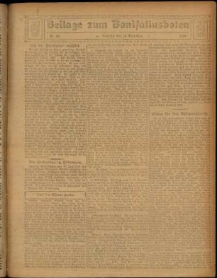 Zweite Ausgabe vom Sonntag, den 12. Dezember 1926.