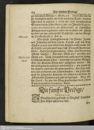 Die fünffte Predigt, Hoseae 13. v. 9
