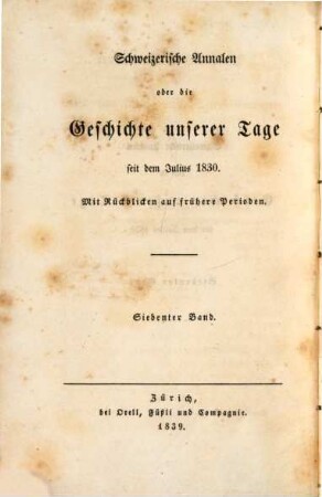 Politische Annalen der eidgenössischen Vororte Zürich und Bern während 1834, 1835, 1836, 2