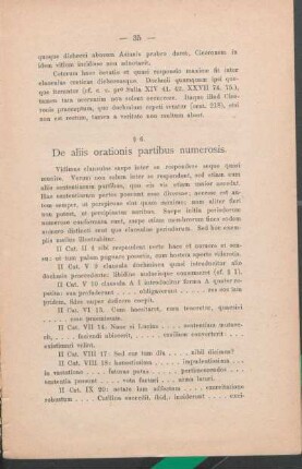 § 6. De aliis orationis partibus numerosis.