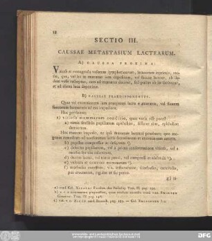 Sectio III. Caussae Metastasium Lactearum.