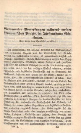Gesammelte Bemerkungen während meiner öconomischen Praxis, im Fürstenthume Göttingen.