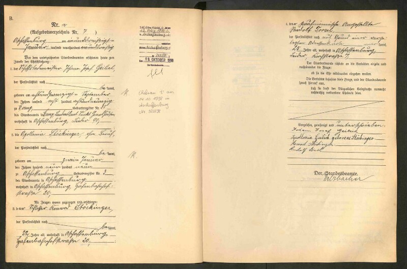Standesamtsbuch der Stadt Aschaffenburg: Eheschließungen 252/1930 - 130/1931