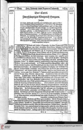 I. Capitel / Zweyhäuptiges Königreich Hungarn