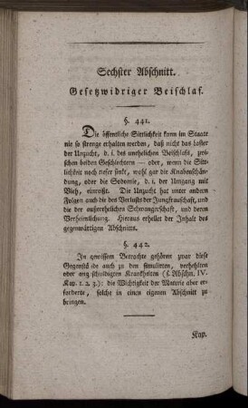 Sechster Abschnitt. Gesetzwidriger Beischlaf.